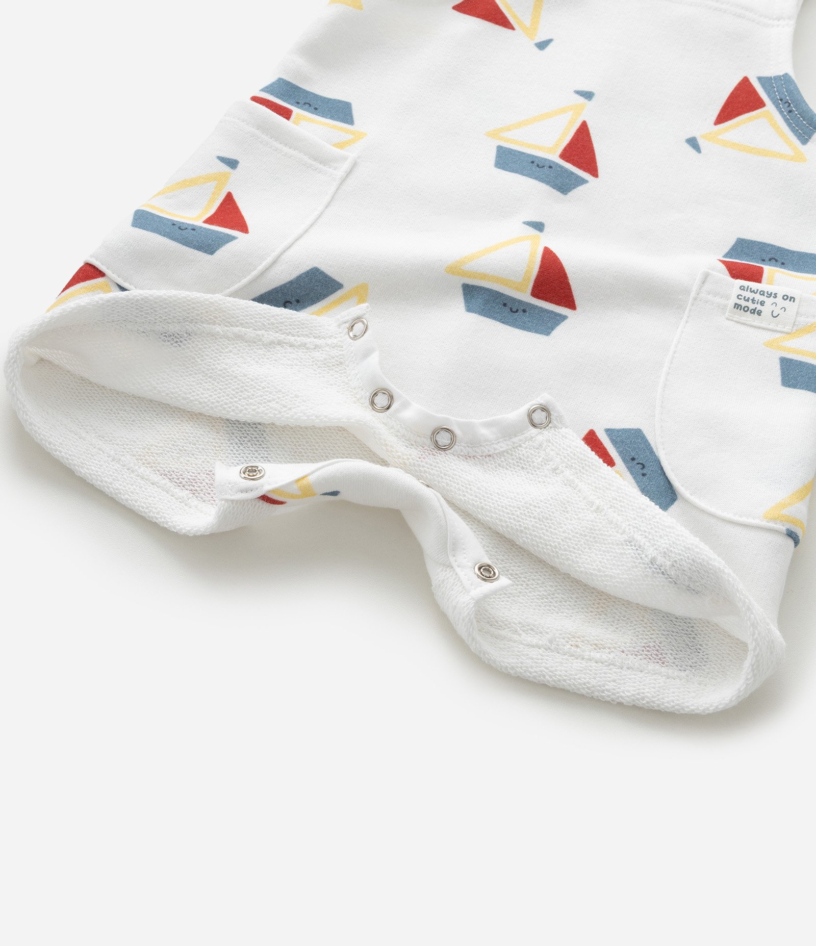 Jardineira Infantil em Moletom com Estampa de Barcos - Tam 0 a 18 Meses Multicores 5