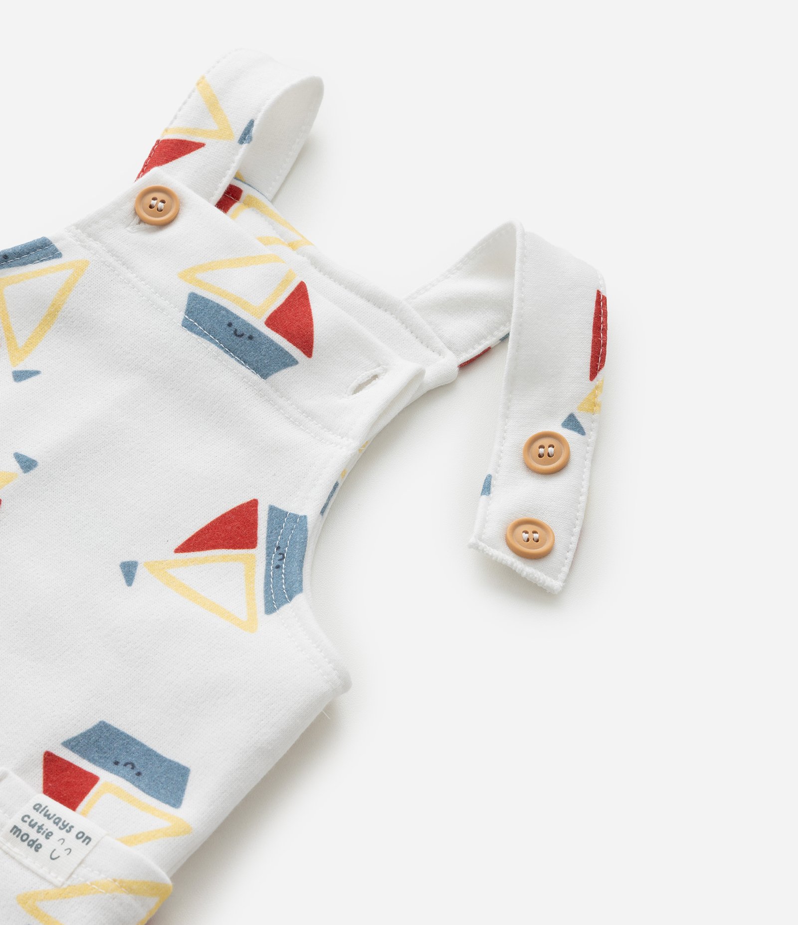 Jardineira Infantil em Moletom com Estampa de Barcos - Tam 0 a 18 Meses Multicores 7