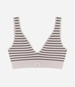 Sutiã Top Com Bojo Removível e Estampa Listrada