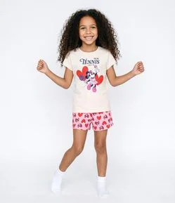 Pijama Curto Infantil com Estampa Minnie - Tam 5 a 14 anos