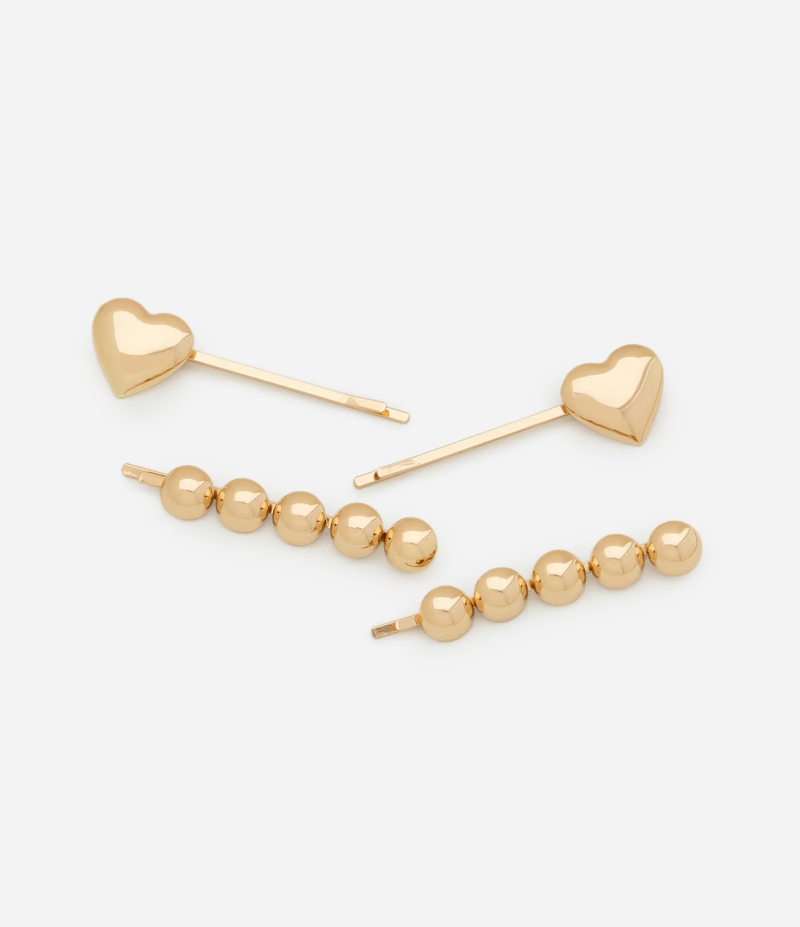 Kit 04 Presilhas de Cabelo com Diferentes Formatos Dourado 1