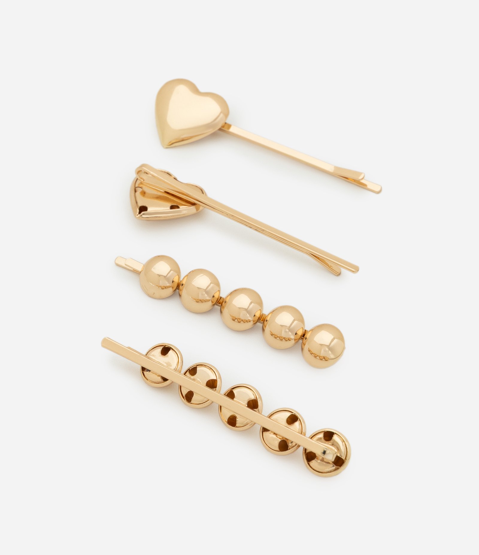 Kit 04 Presilhas de Cabelo com Diferentes Formatos Dourado 2