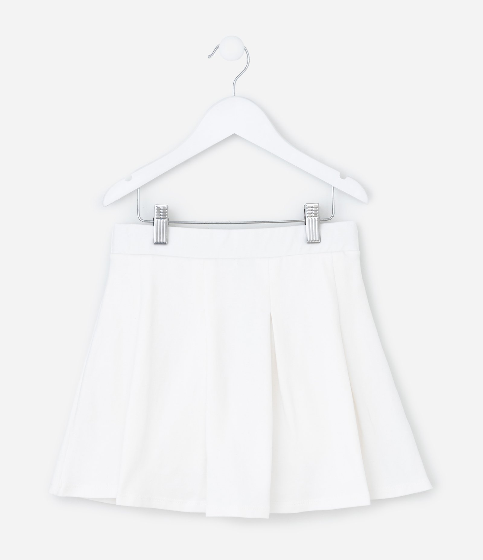 Short Saia Infantil com Pregas - Tam 5 a 14 Anos Branco 2