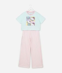 Pijama Infantil com Estampa Hello Kitty - Tam 5 a 14 Anos