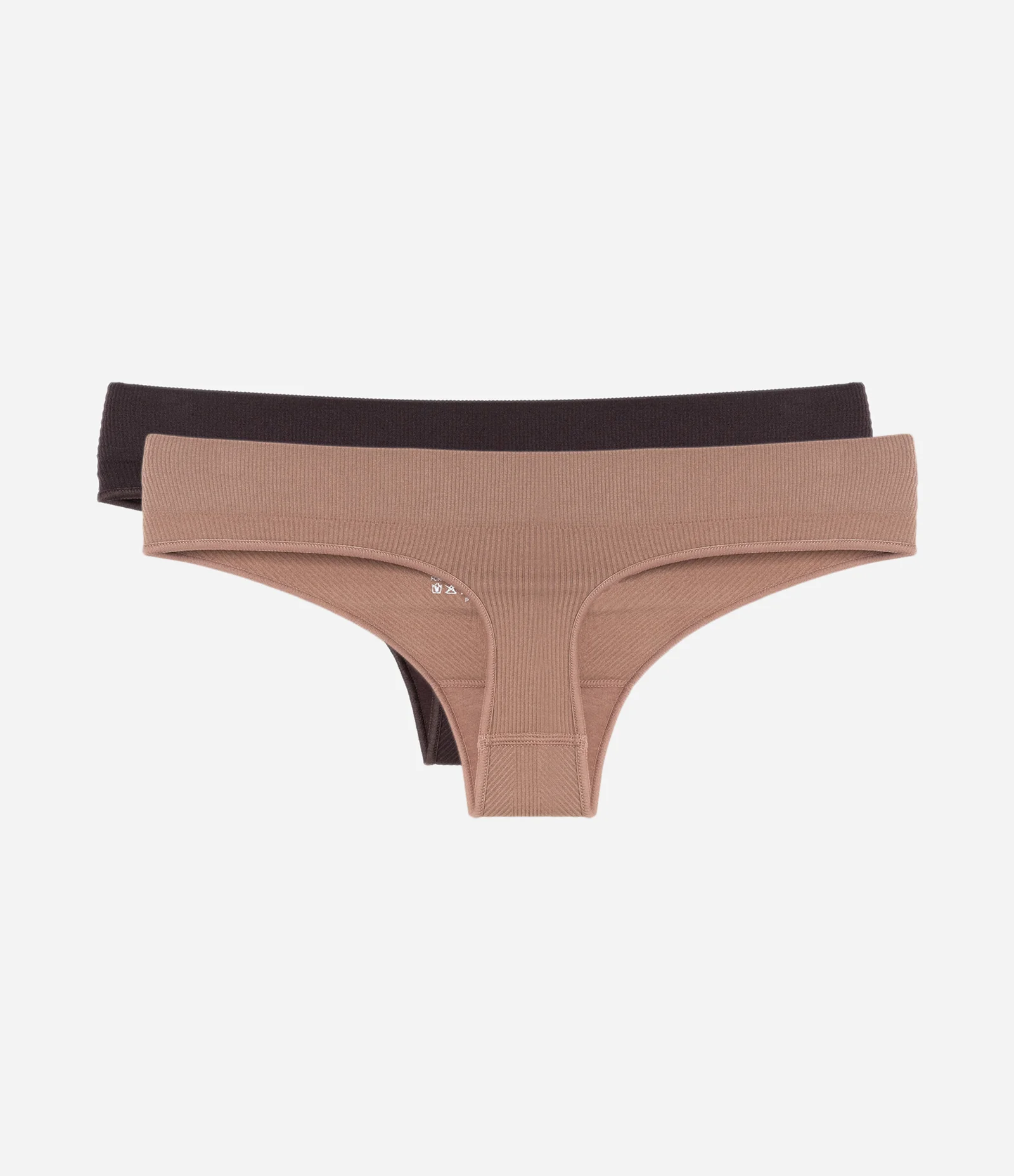 Kit 02 Calcinha Biquini Fio Seamless Bege/Marrom 2