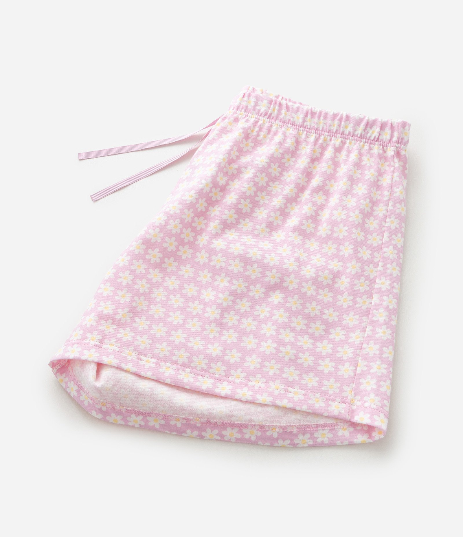 Pijama Curto Infantil com Estampa de Flores e Capivara - Tam 5 a 16 anos Branco/Rosa 8