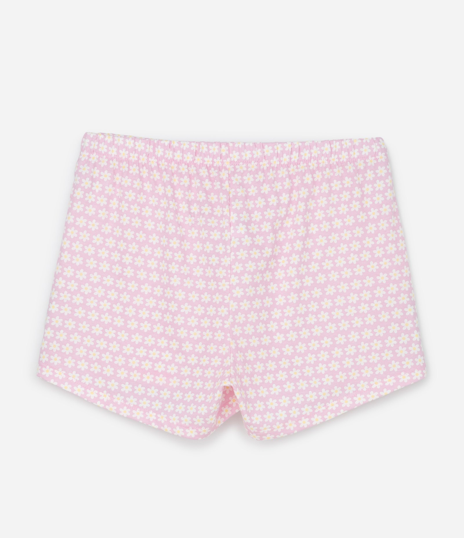 Pijama Curto Infantil com Estampa de Flores e Capivara - Tam 5 a 16 anos Branco/Rosa 5