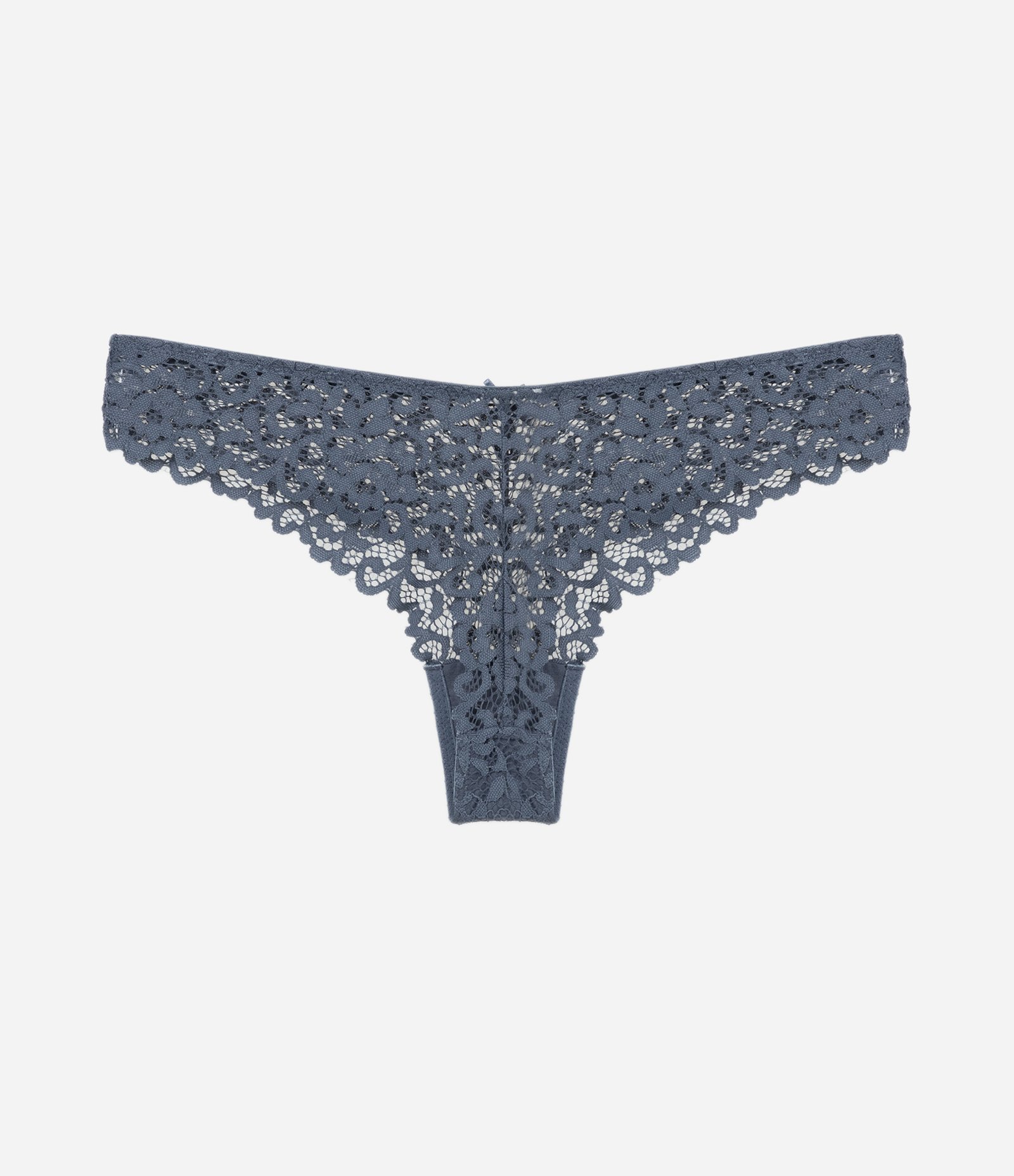 Calcinha Biquini Fio com Poliamida Rendado Azul 6