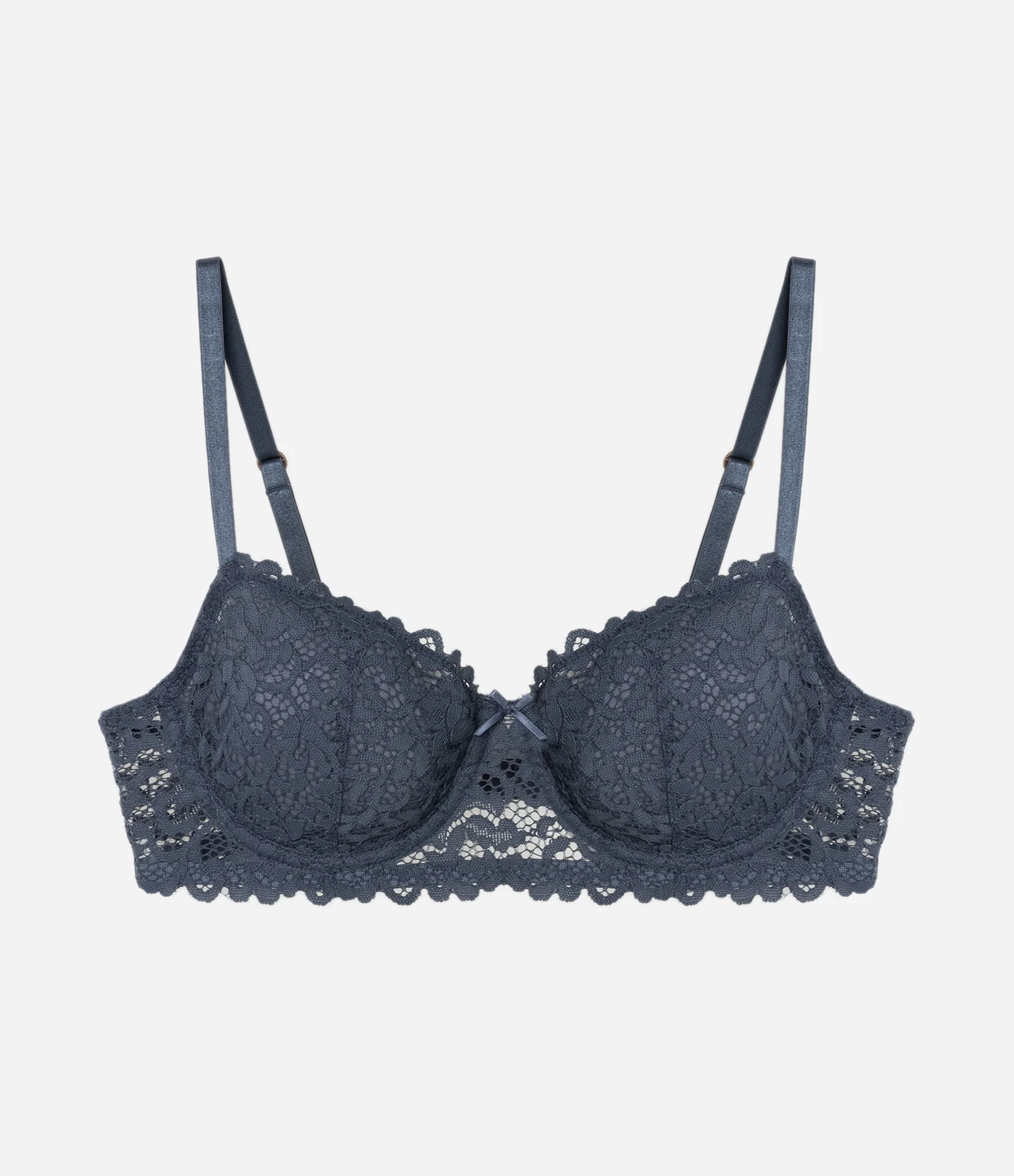 Sutiã com Aro Sem Bojo em Renda Floral Azul 4