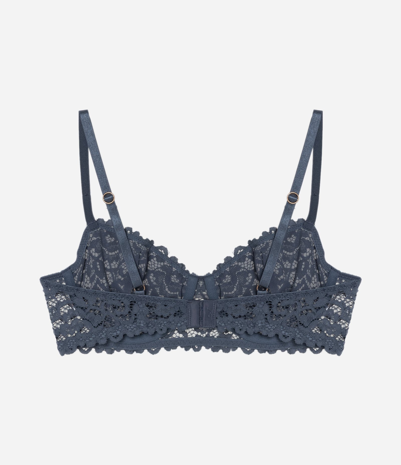 Sutiã com Aro Sem Bojo em Renda Floral Azul 5
