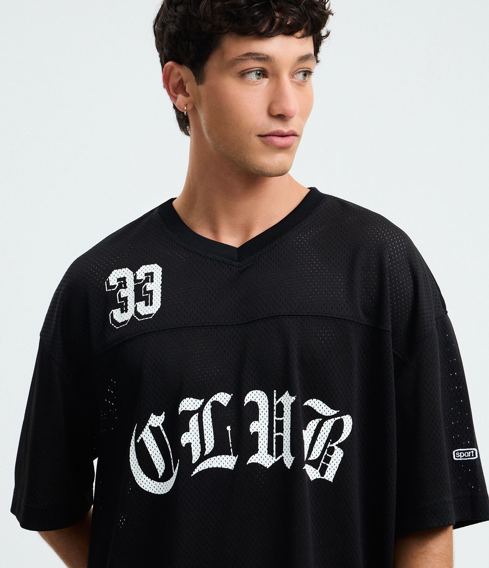 Camiseta Boxy Sportcore com Estampa Lettering Preto 4