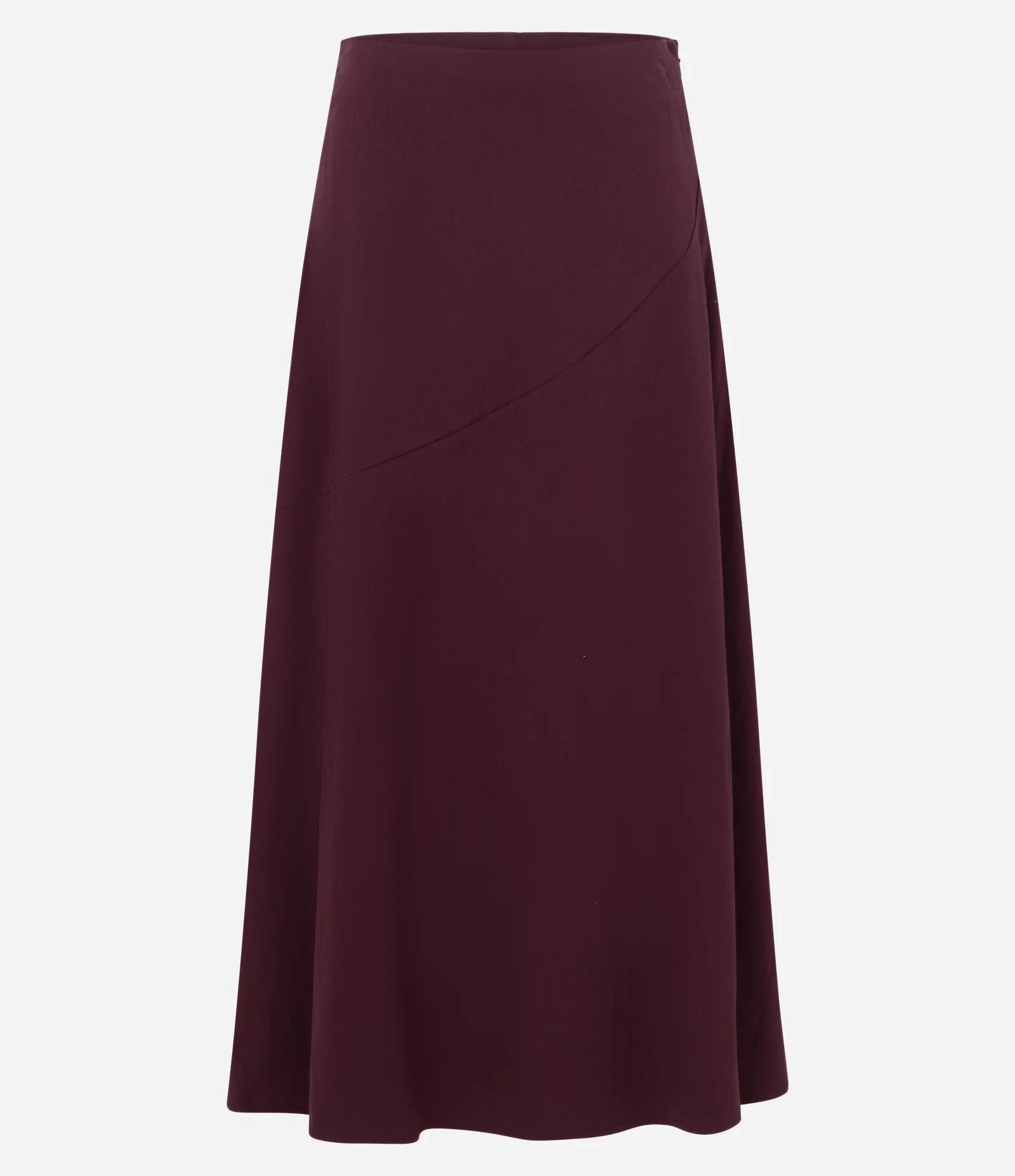 Saia Midi Evasê em Bengaline com Recorte Frontal Vermelho 5