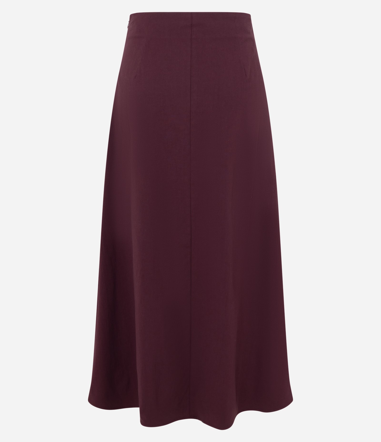 Saia Midi Evasê em Bengaline com Recorte Frontal Vermelho 6