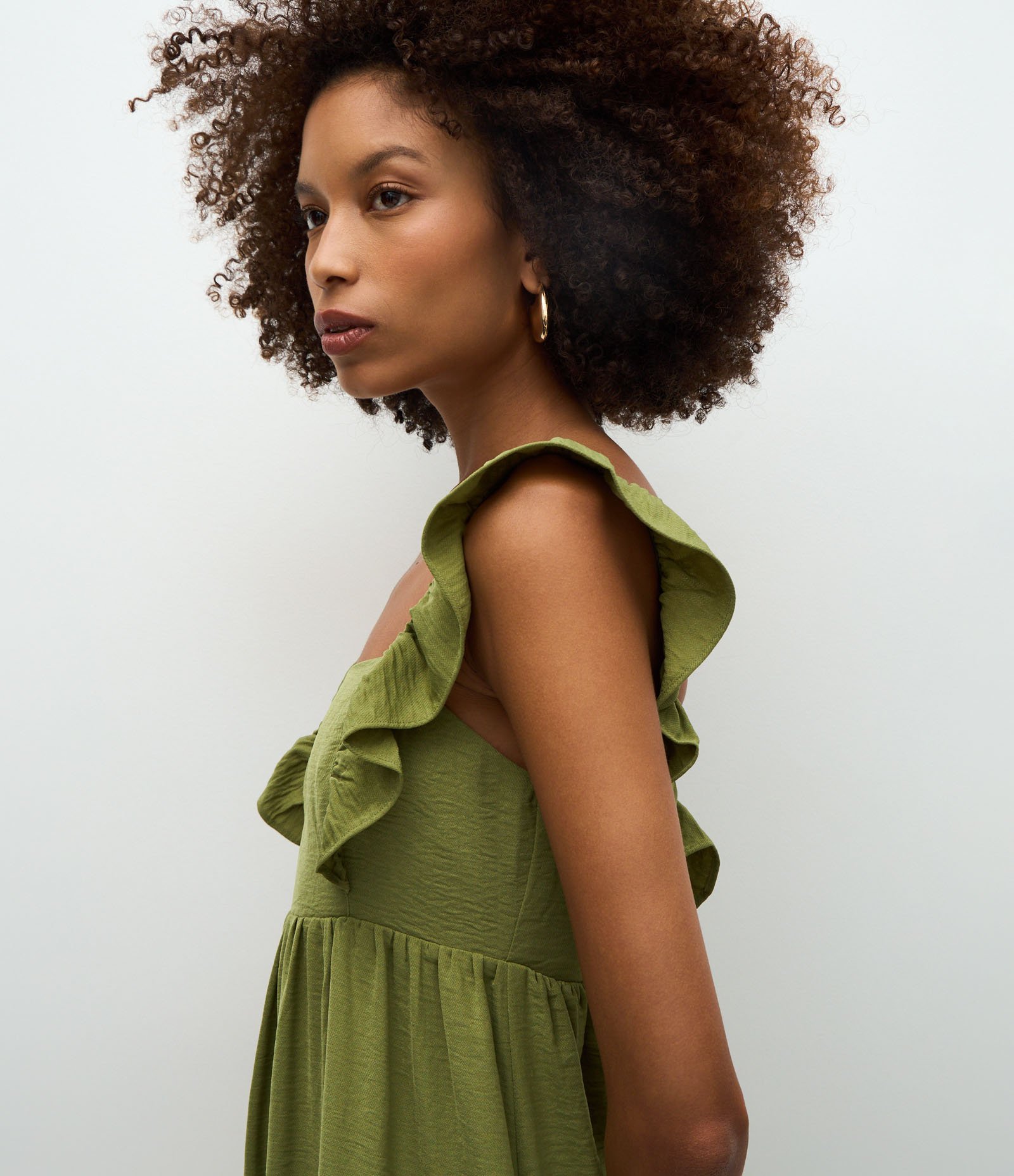 Vestido Midi Evasê Airflow com Babadinho nas Alças Verde 3