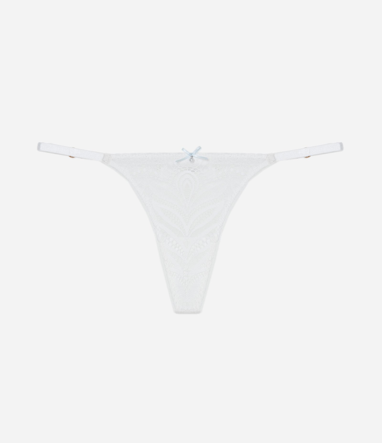 Calcinha String Fio em Renda Floral Branco 5