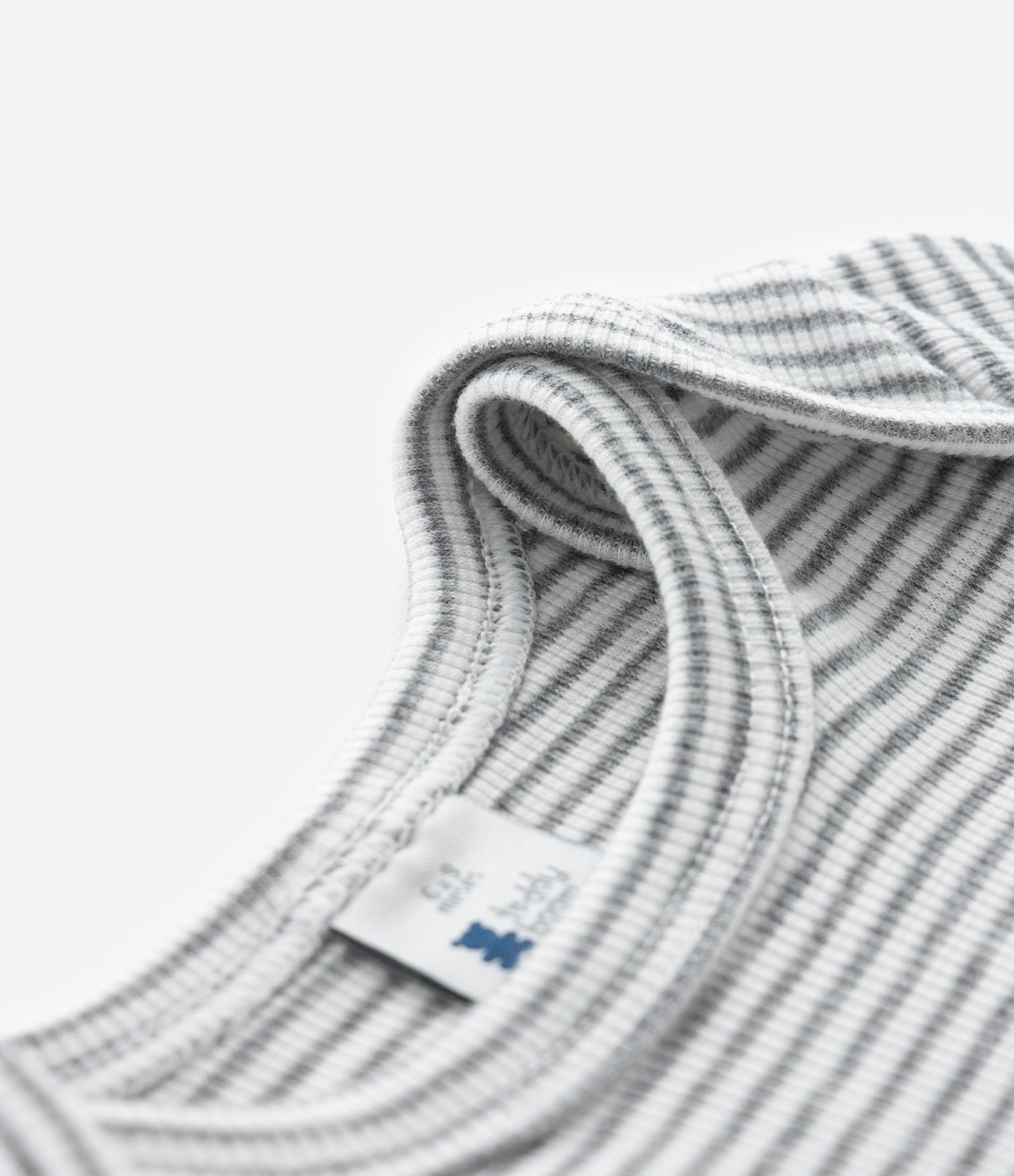 Conjunto Infantil em Ribana com Estampa de Listras - Tam 0 a 18 Meses Cinza 9