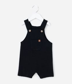 Jardineira Infantil Texturizada com Bolsinho - Tam 0 a 18 meses