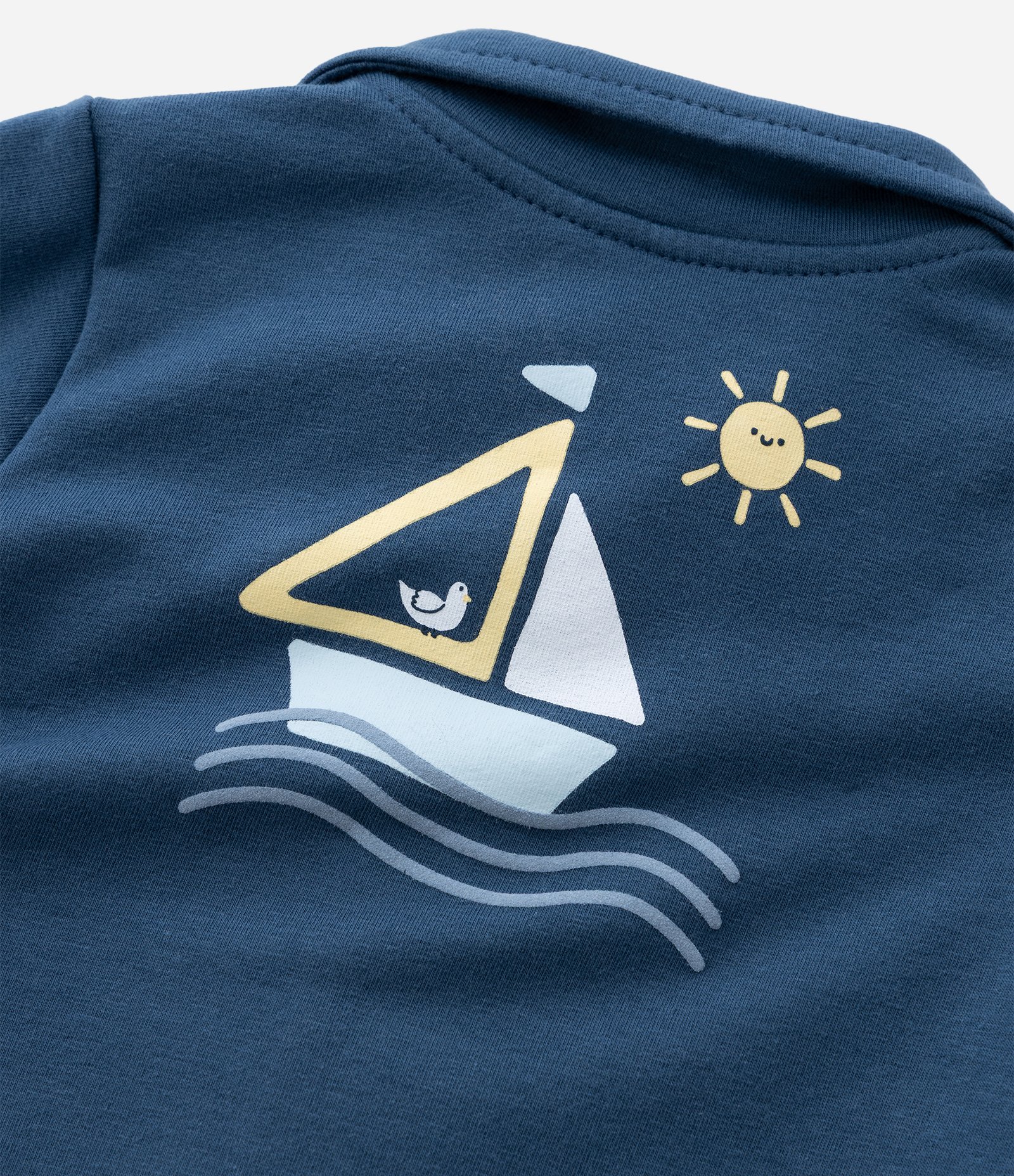 Conjunto Infantil em Moletom Barco a Vela - Tam 0 a 18 Meses Azul/Branco 12