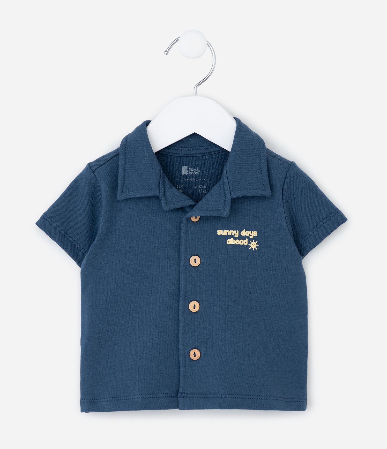 Conjunto Infantil em Moletom Barco a Vela - Tam 0 a 18 Meses Azul/Branco 5