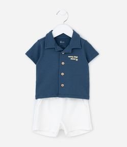 Conjunto Infantil em Moletom Barco a Vela - Tam 0 a 18 Meses