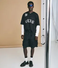 Bermuda Baggy Tática com Cinto e Buckle Magnético