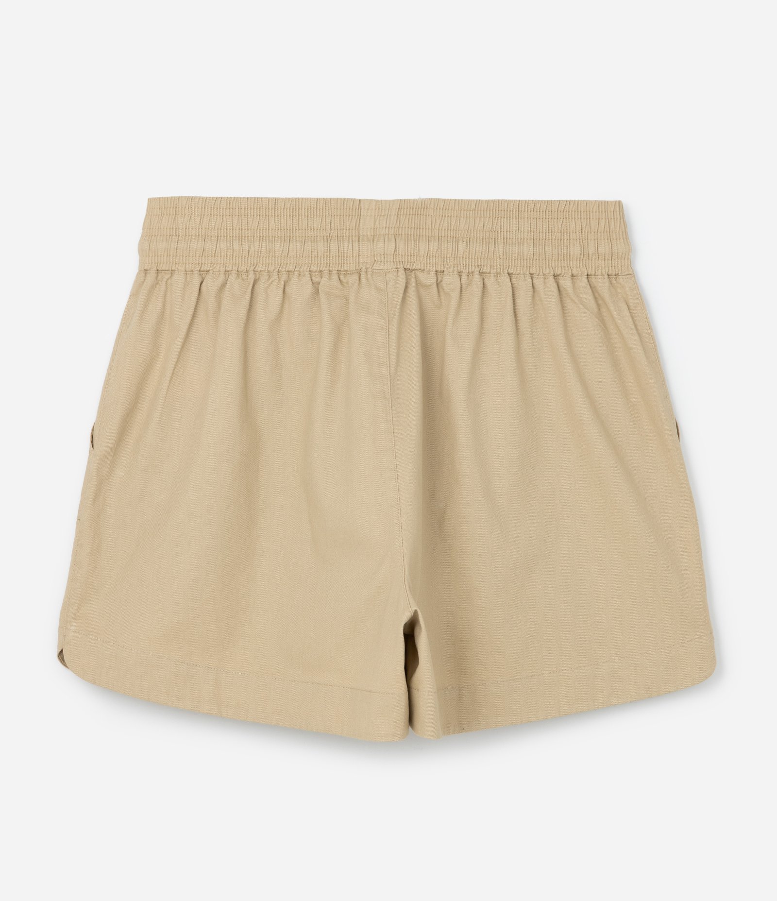 Short Comfy em Sarja com Elástico no Cós Curve & Plus Size Bege 6