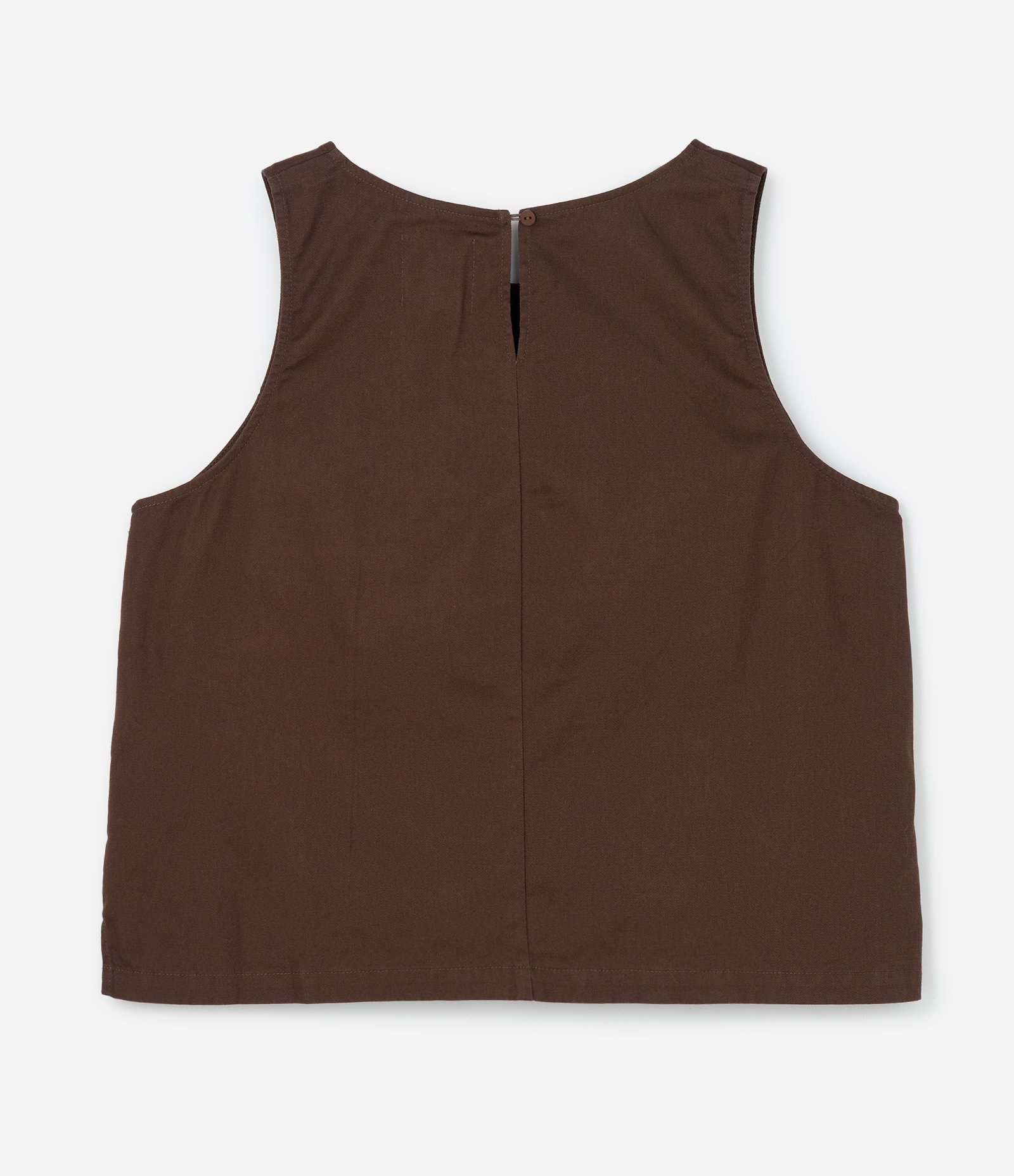 Blusa sem Manga em Sarja Curve & Plus Size Marrom 6