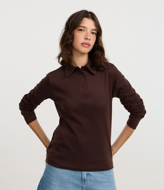 Blusa Polo em Interlock