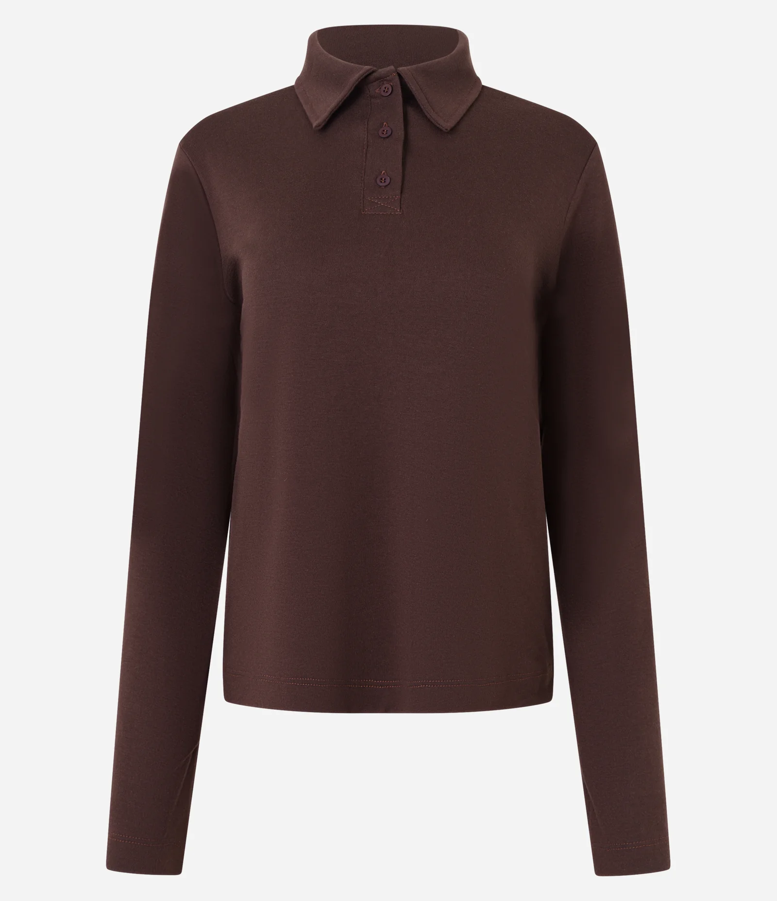 Blusa Polo em Interlock Marrom 5