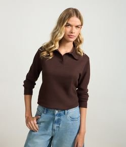 Blusa Polo em Interlock