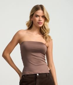 Blusa em Microfibra Tomara que Caia com Fenda Lateral