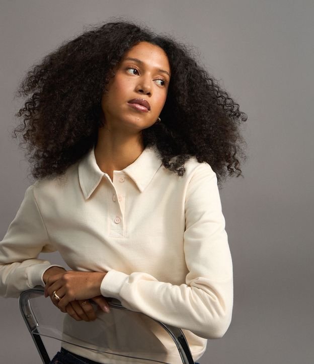 Suéter em Algodão com Gola Polo