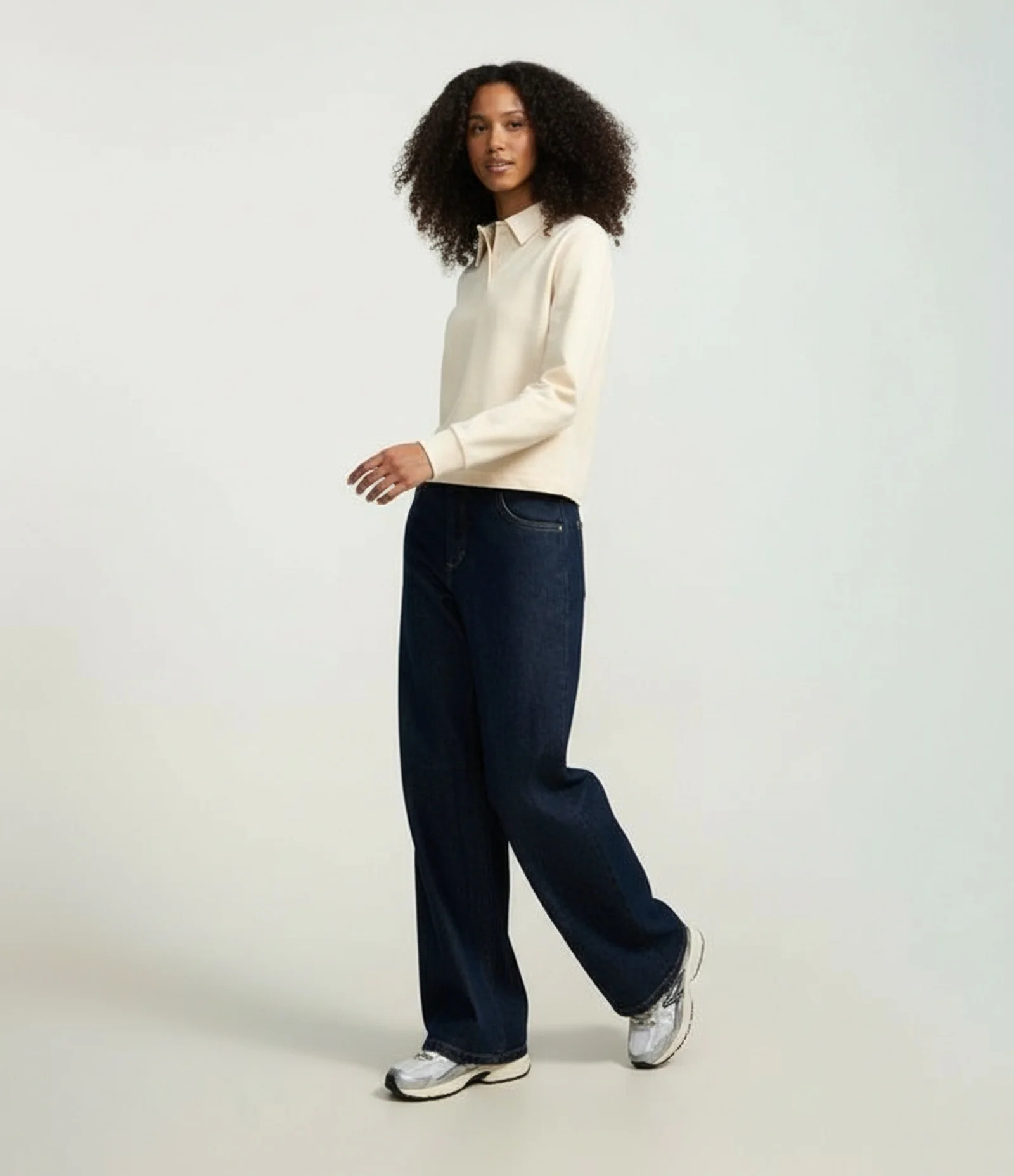 Suéter em Algodão com Gola Polo Rosa 1