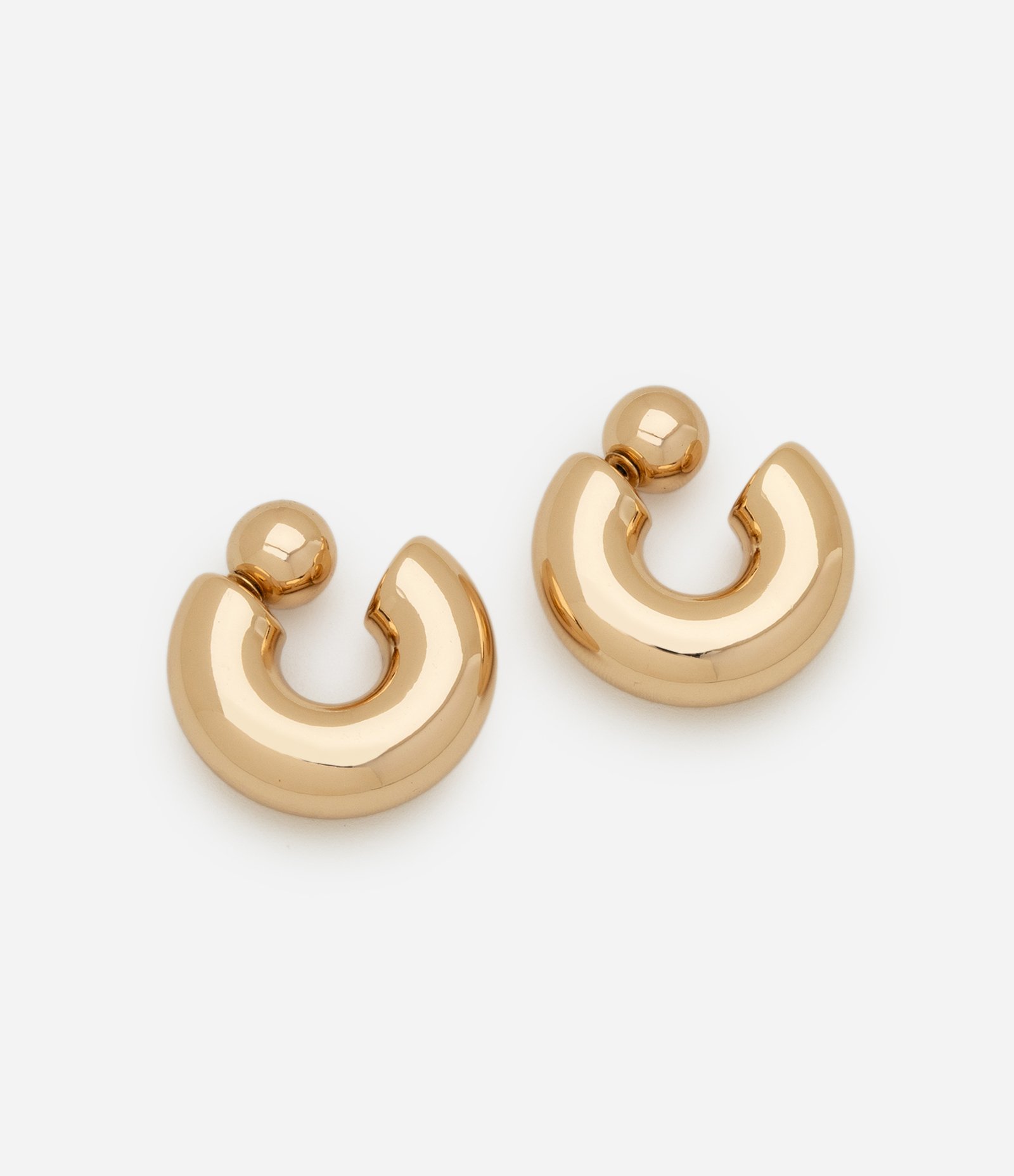 Brinco Argola Bold com Tarraxa de Esfera Dourado 1