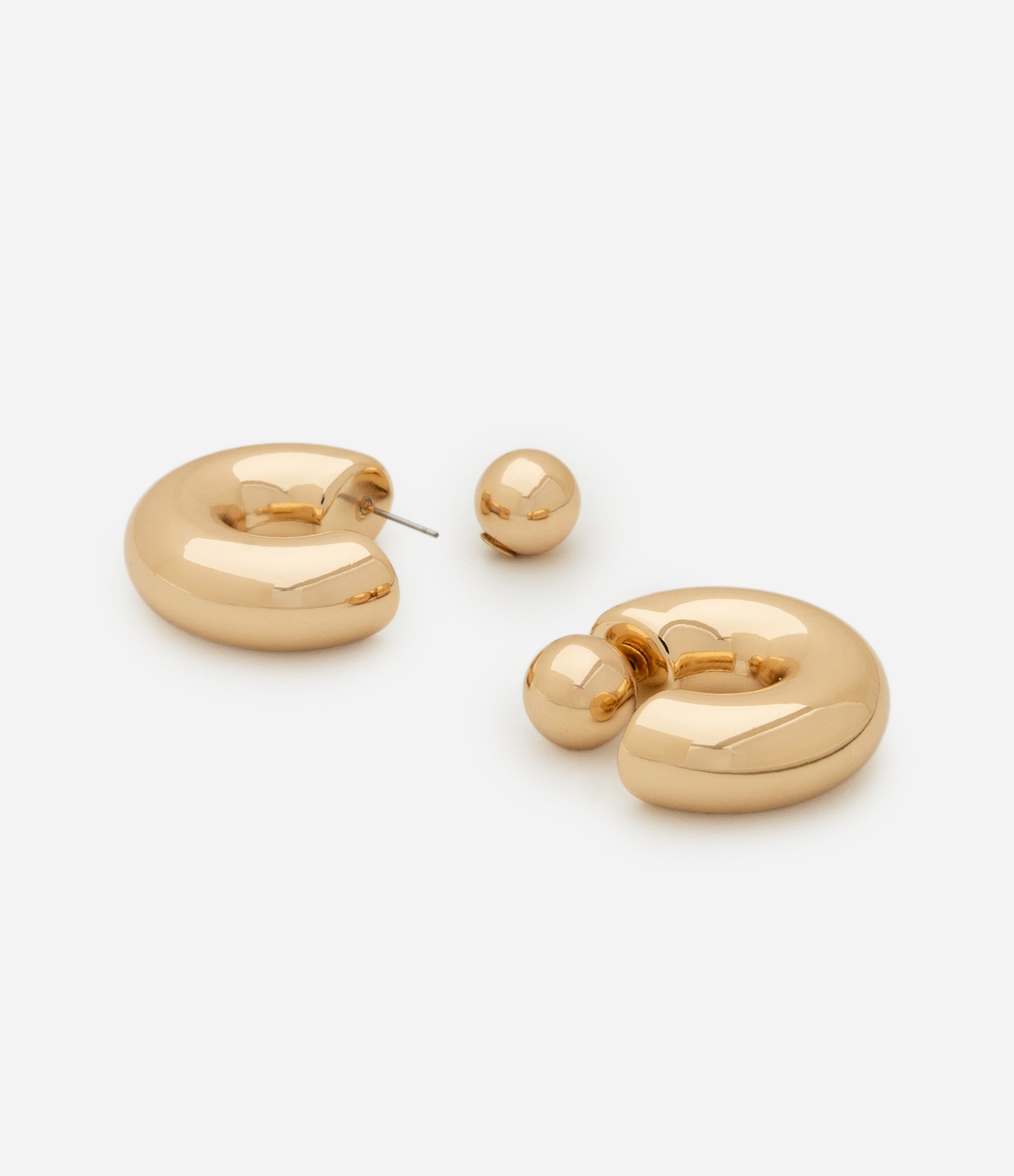 Brinco Argola Bold com Tarraxa de Esfera Dourado 2