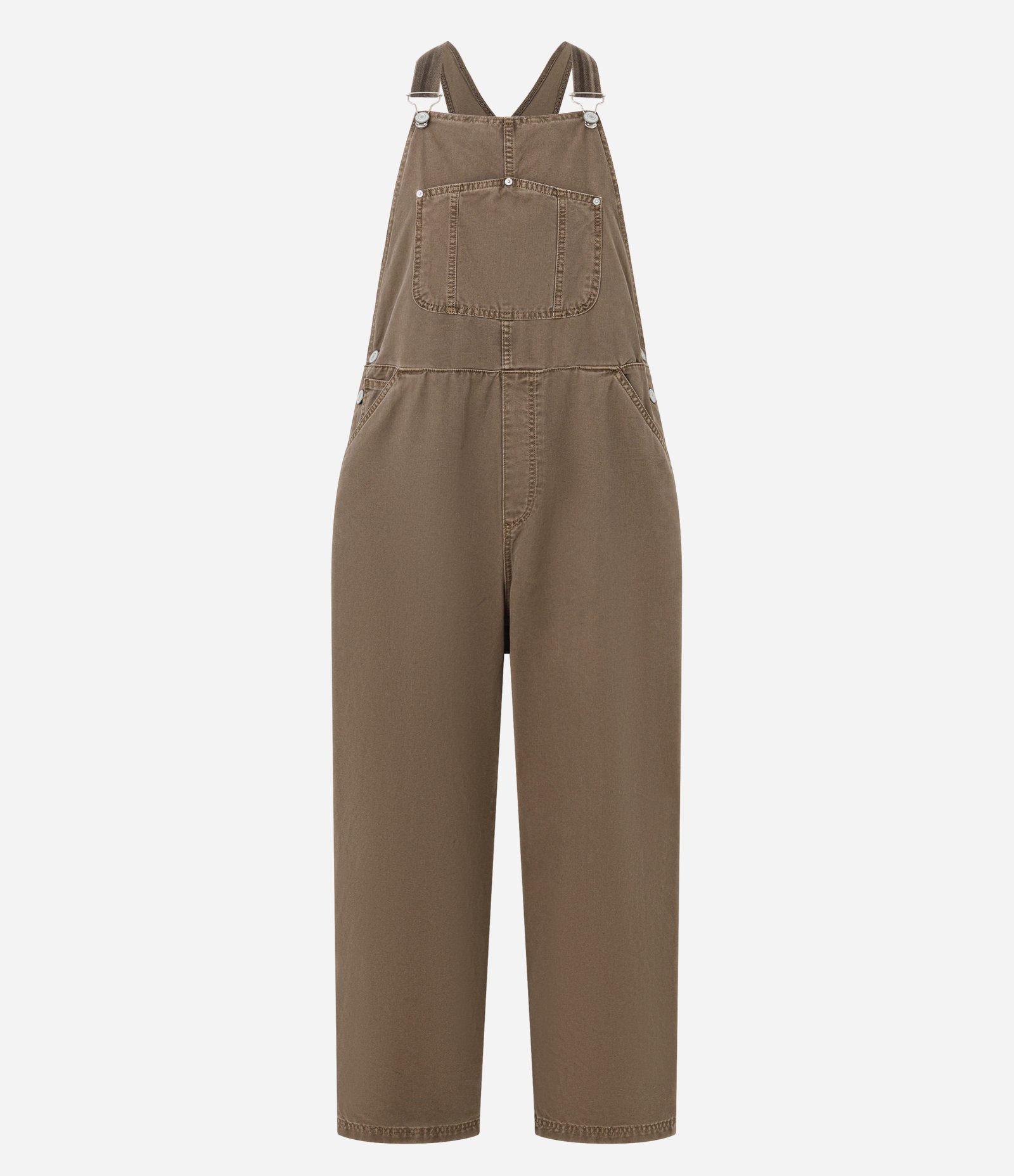 Jardineira de Sarja com Bolso Carpinteiro Marrom 9