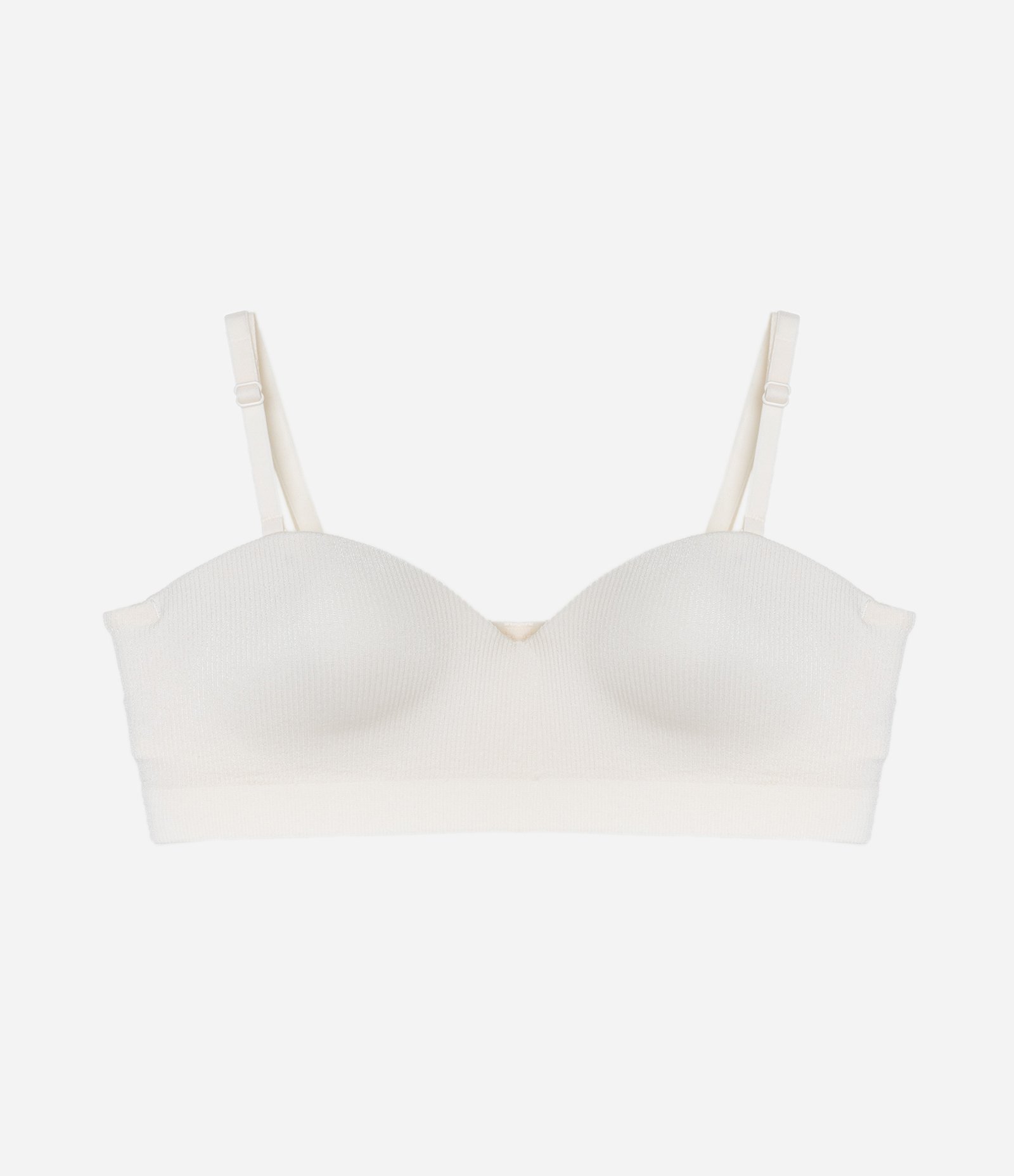 Sutiã Tomara que Caia com Bojo em Poliamida Texturizada Seamless Branco 1