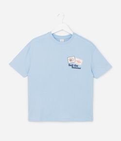 Camiseta Infantil com Estampa de Praia - Tam 5 a 14 Anos