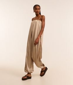 Macacão Aladim em Cetim Sem Manga