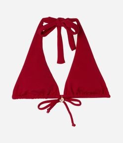 Biquíni Top Cortininha Alongada Texturizada com Pingente de Conchinha