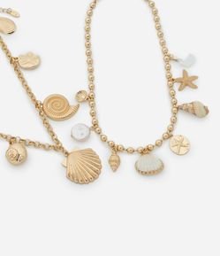 Colar Camadas com Pingentes Fundo do Mar