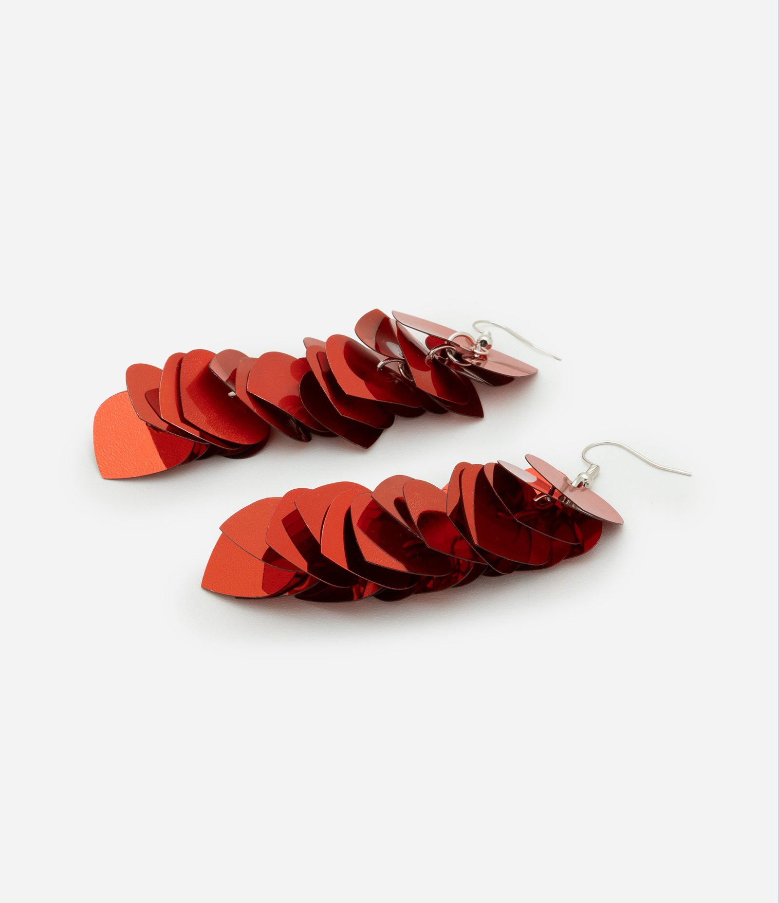 Maxi Brinco em Paetês de Coração Vermelho Vermelho 3