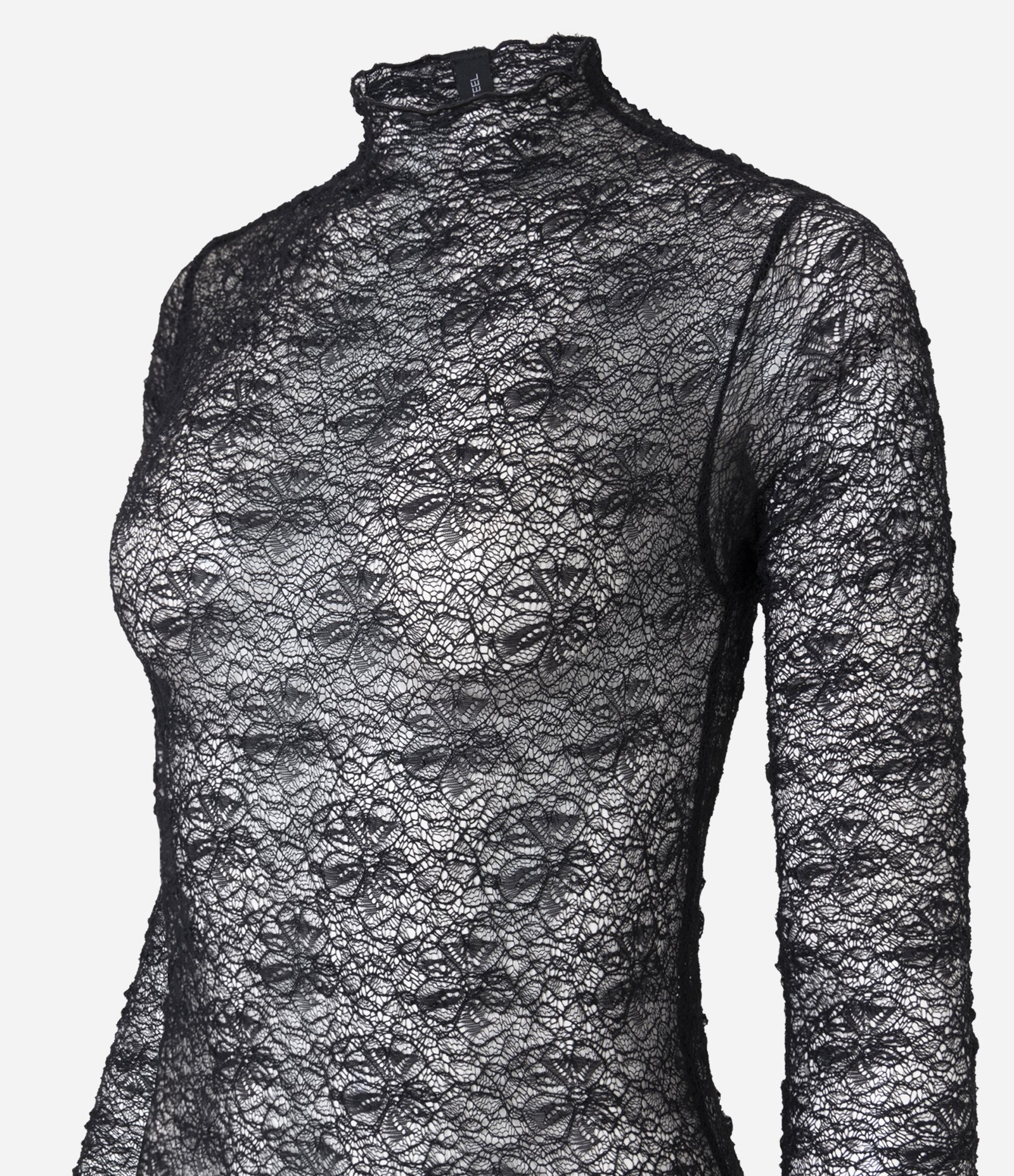 Body em Renda Texturizada com Golinha Preto 8