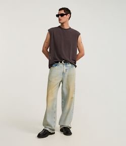 Calça Super baggy em Jeans Dirty Washed