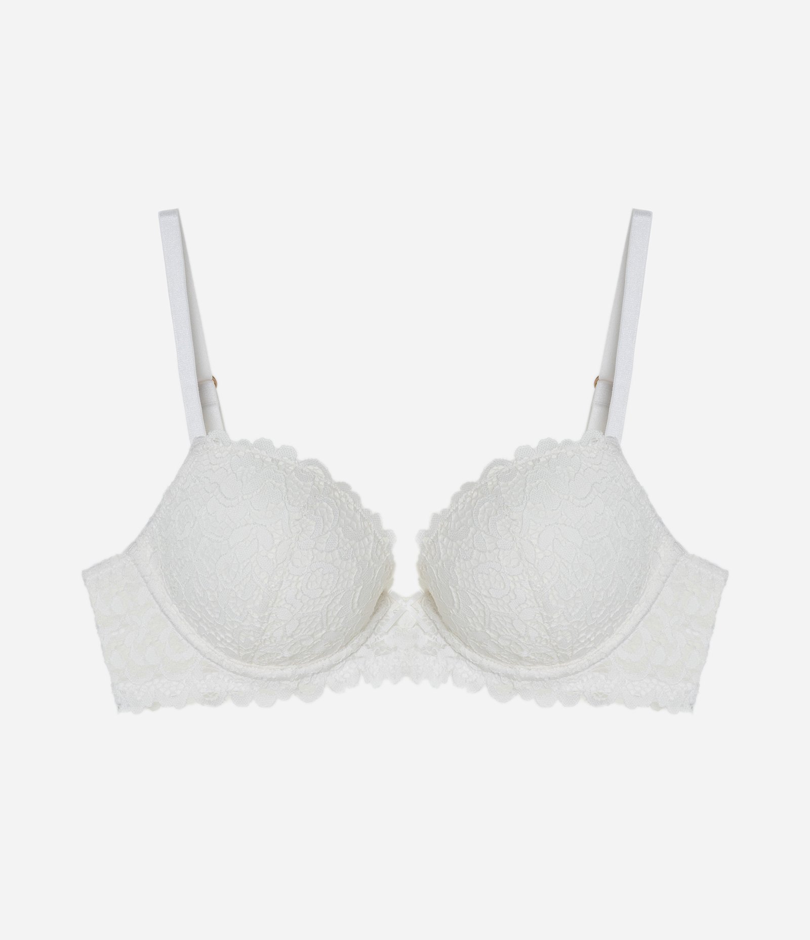 Sutiã Base com Bojo e Renda Floral Branco 5