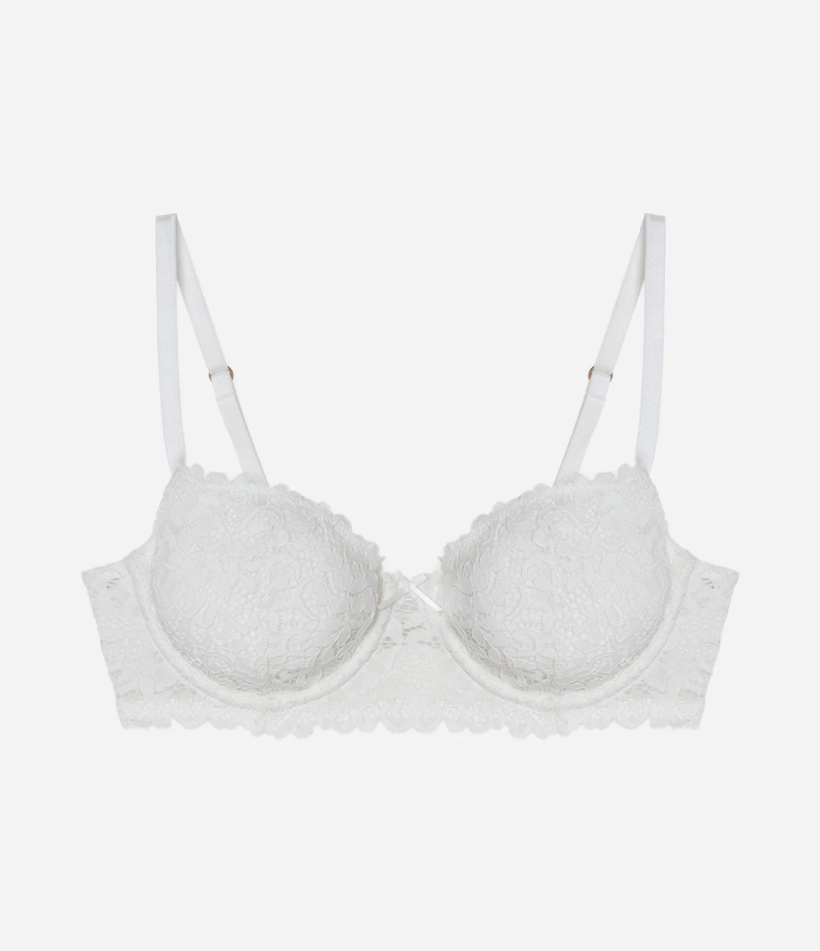 Sutiã com Aro Sem Bojo em Renda Floral Branco 5