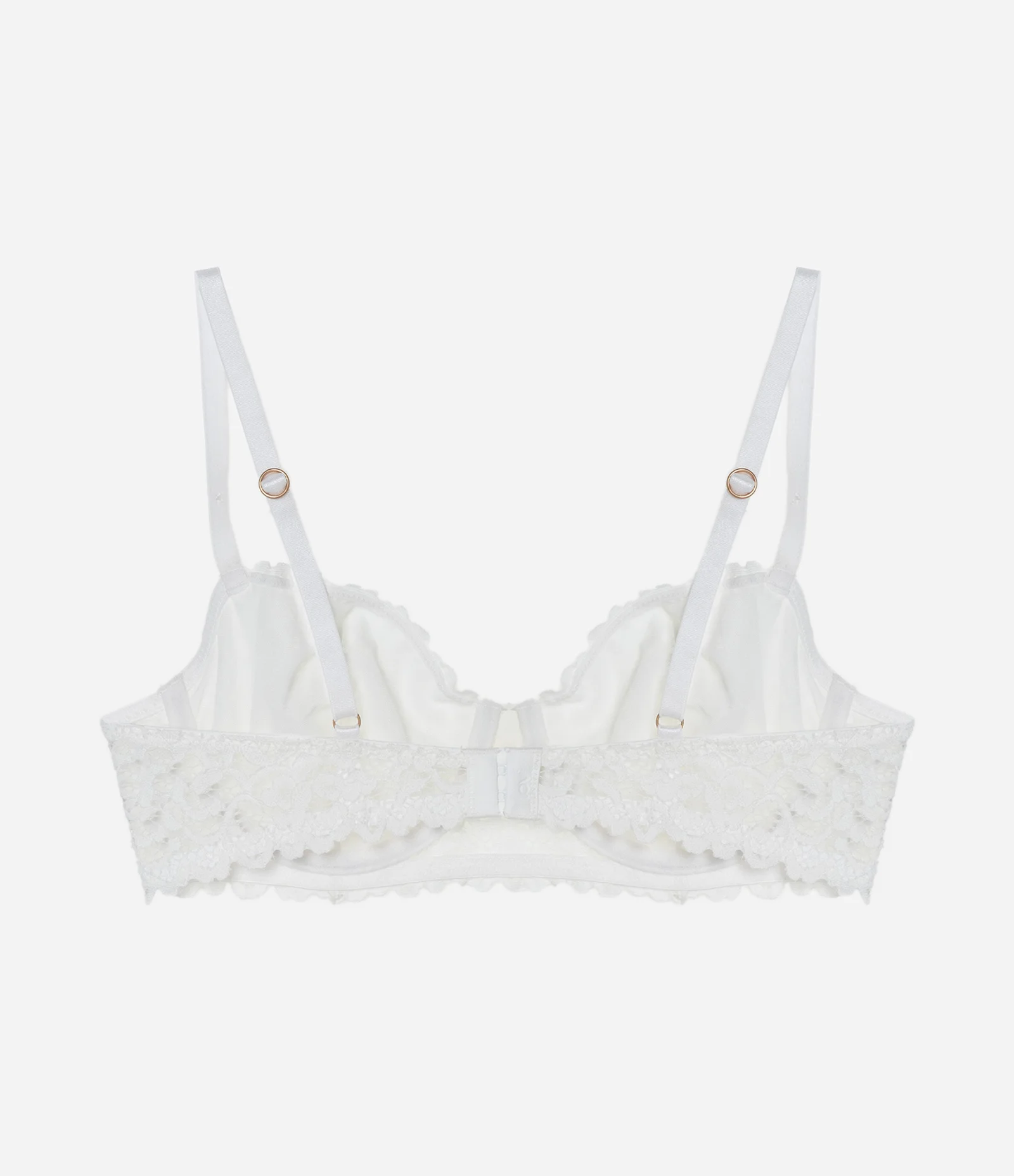 Sutiã com Aro Sem Bojo em Renda Floral Branco 6