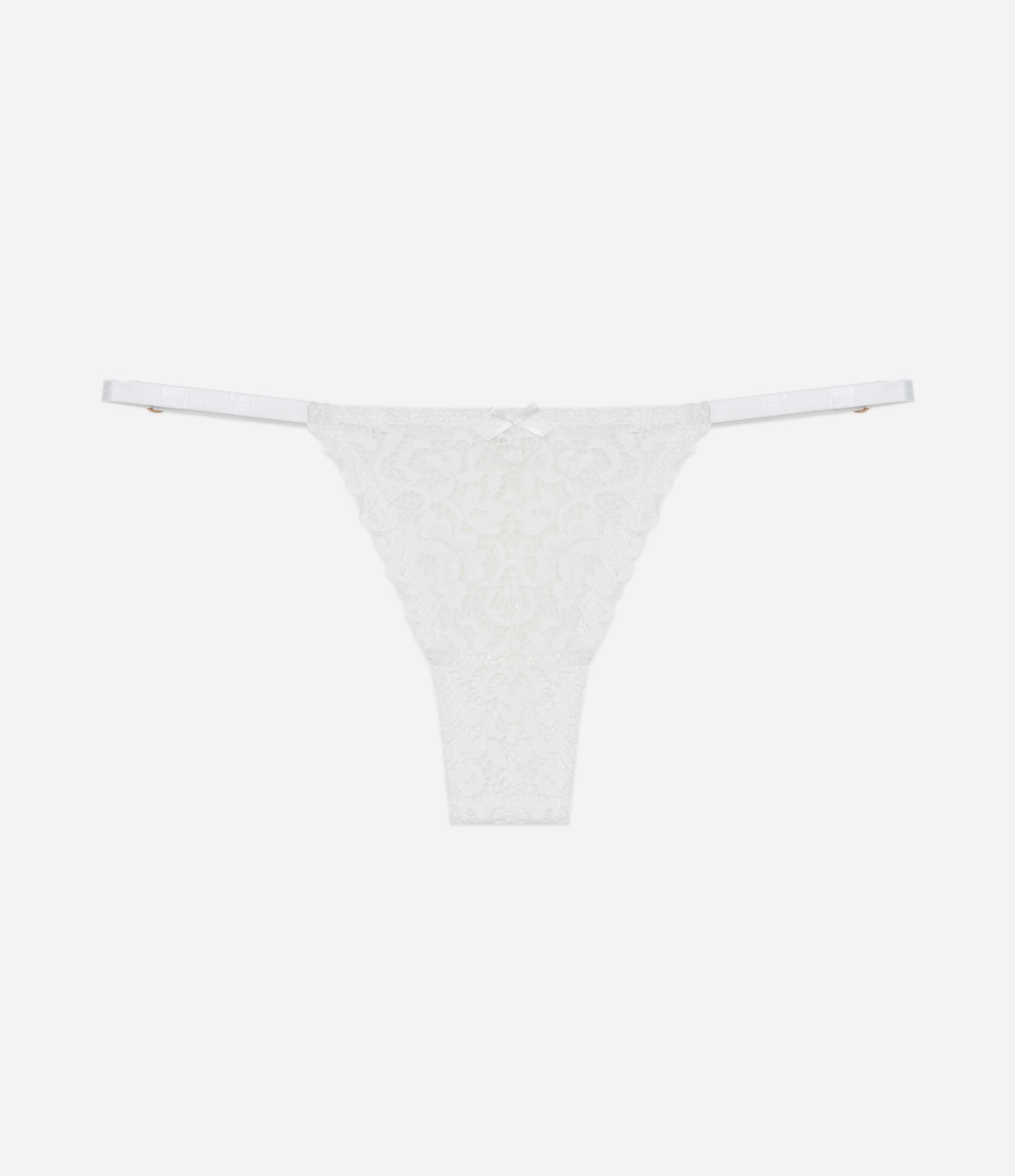 Calcinha String Fio em Renda Floral Branco 6