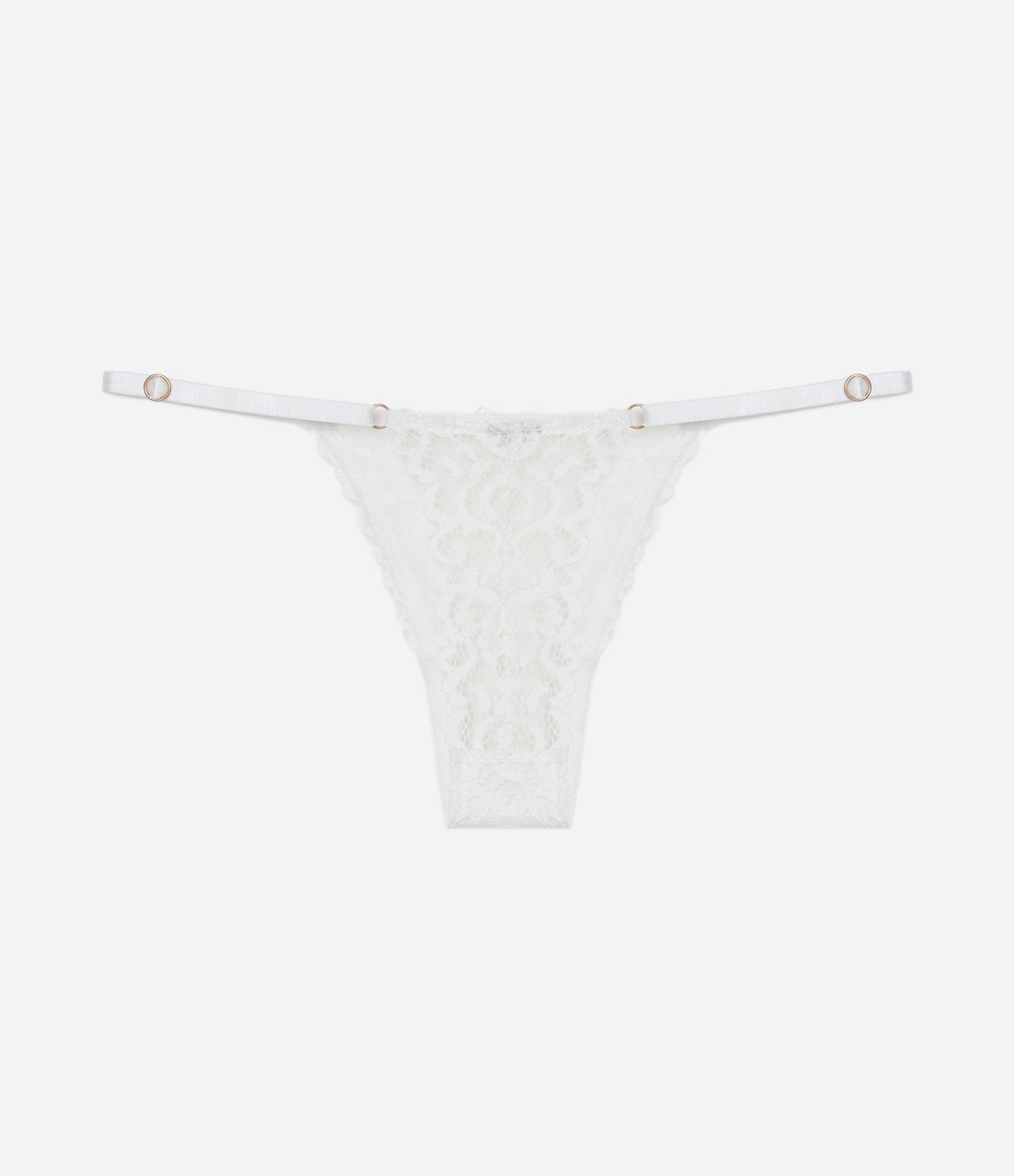 Calcinha String Fio em Renda Floral Branco 7