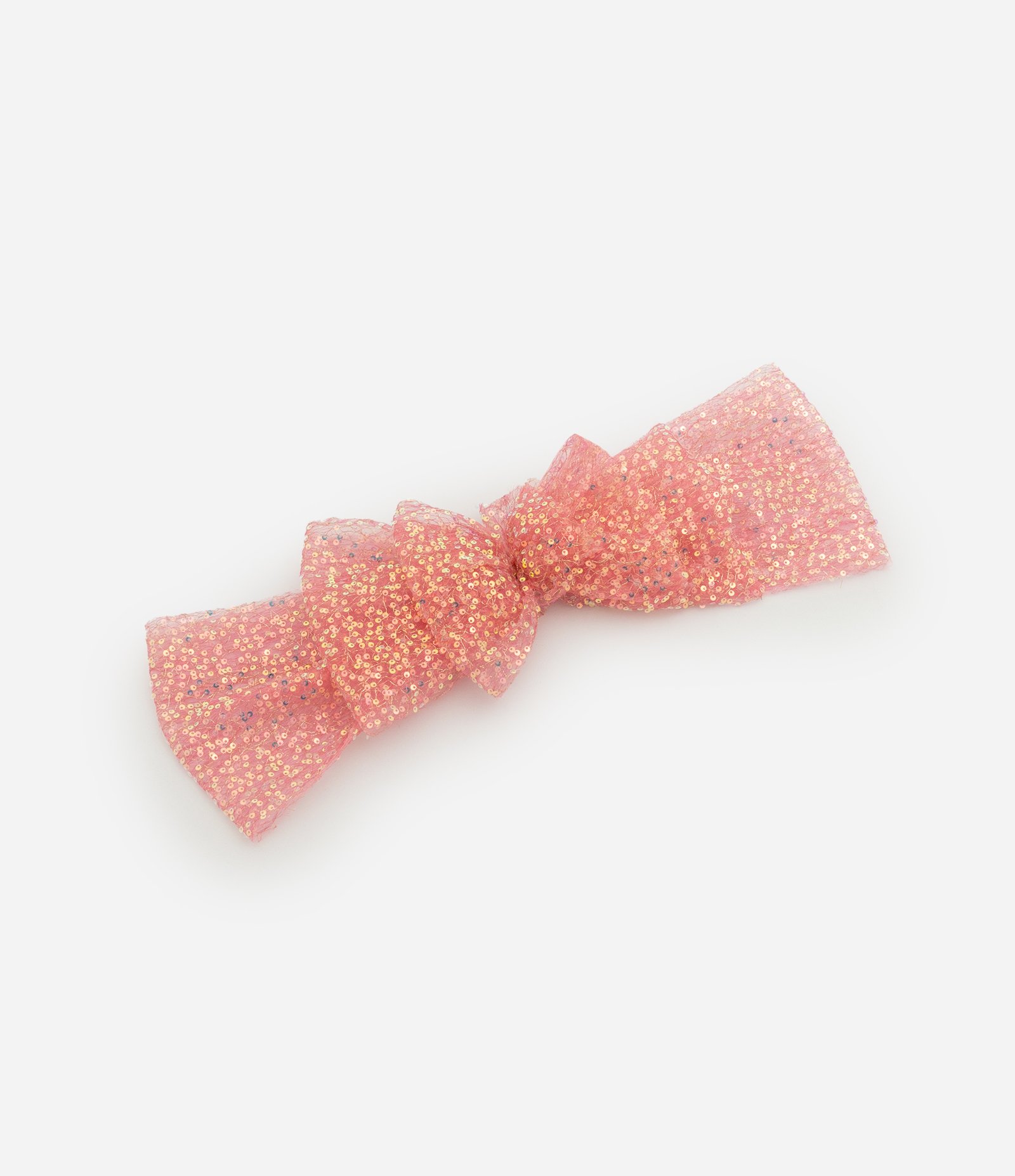 Presilha de Cabelo Maxi Laço com Paetê Vermelho 1